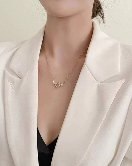 Rose Gold Angel Wings Pendant Chain