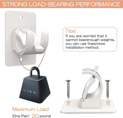Nail-free Adjustable Rod Bracket Holders (Pack of 4)